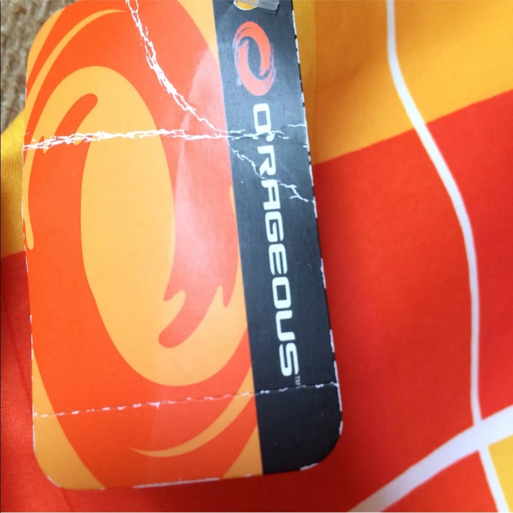 O'Rageous Mens Sz 38 Swim Trunks Drawstring Orange - Picture 5 of 7